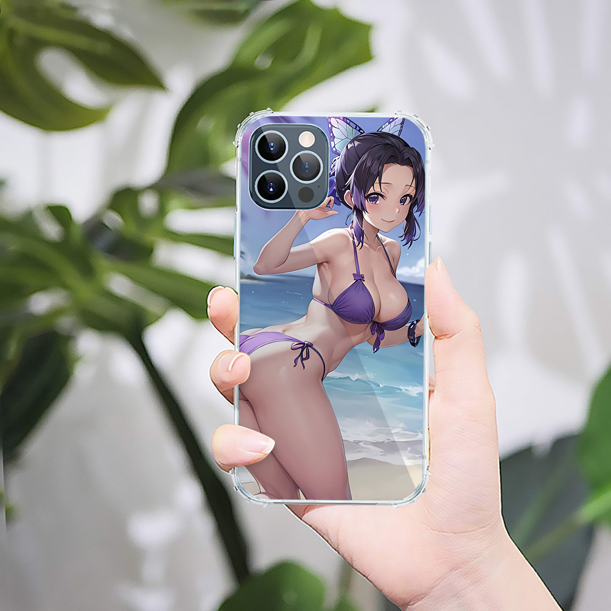 （画像用） 鬼滅の刃（きめつのやいば）蟲柱-胡蝶 しのぶ／こちょう しのぶ Kochou Shinobu 【iPhone 12シリーズ対応】透明スマホケース（クリアソフトケース）